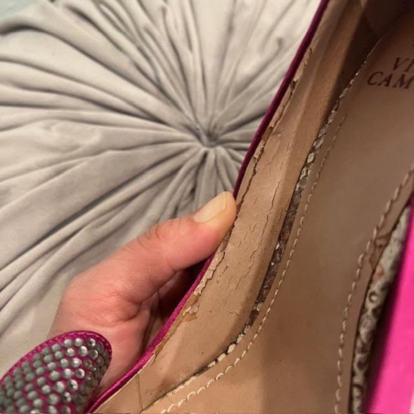 Vince Camuto Magenta rhinestone bow platform heels - Picture 8 of 14